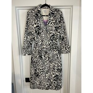 NEW Sergio Hudson for Target Animal Print Trench Coat Black White Large Zebra